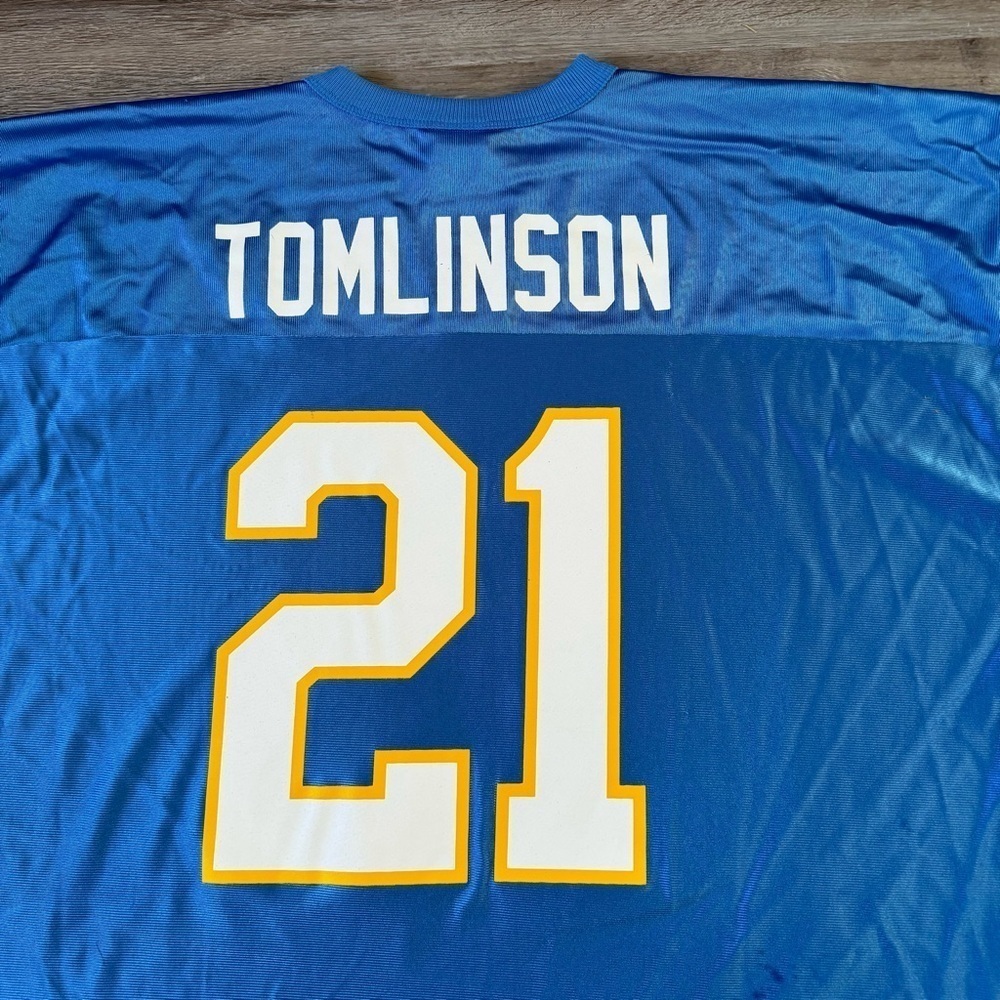 Vintage San Diego Chargers Ladainian Tomlinson blue yellow jersey Men XXL 2XL - Picture 6 of 9